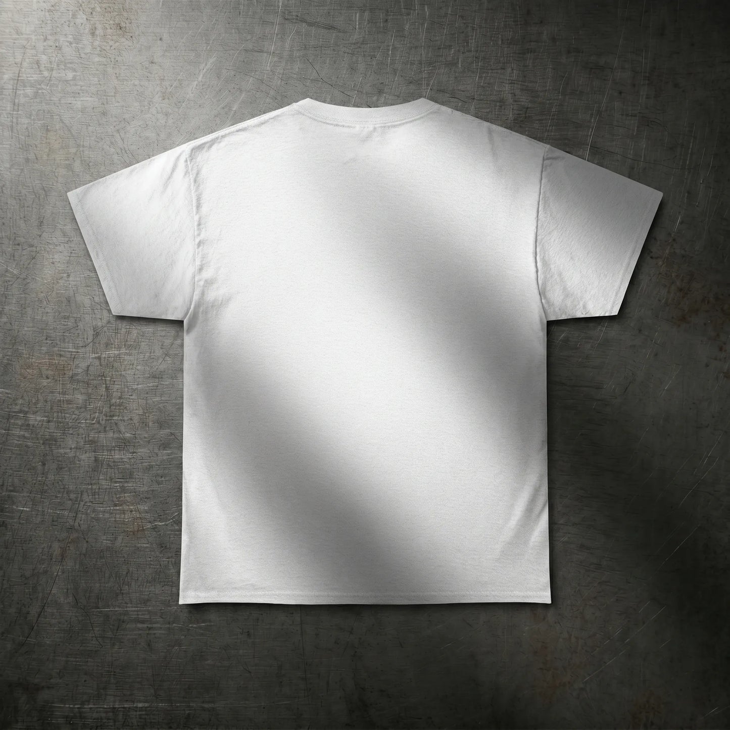 Back view of the heavyweight 100% cotton unisex fit doomer wojak t-shirt, ideal 4chan meme gift for brother or secret santa.