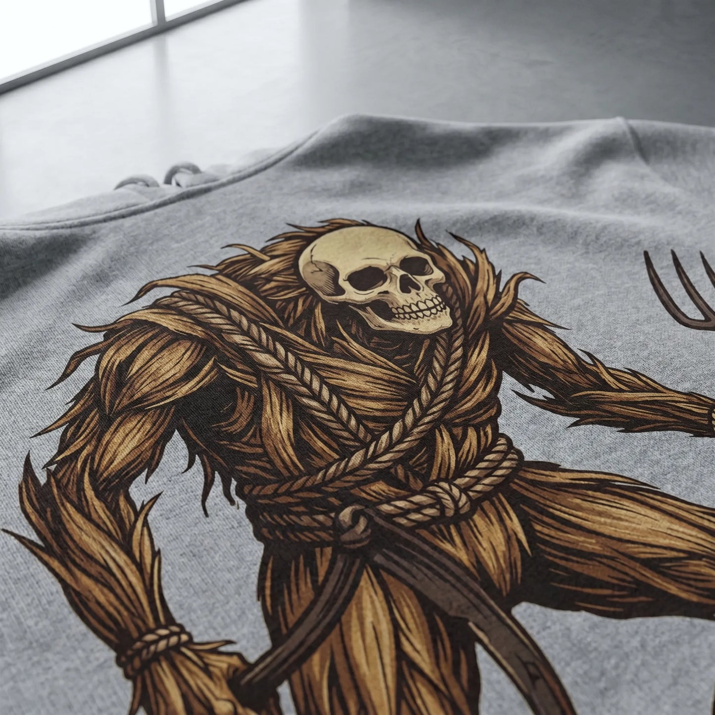 A detail shot of the soft-hand DTG print on the Only in Ohio hoodie, showing high-quality texture that won't crack with wash on this made-to-order garment.