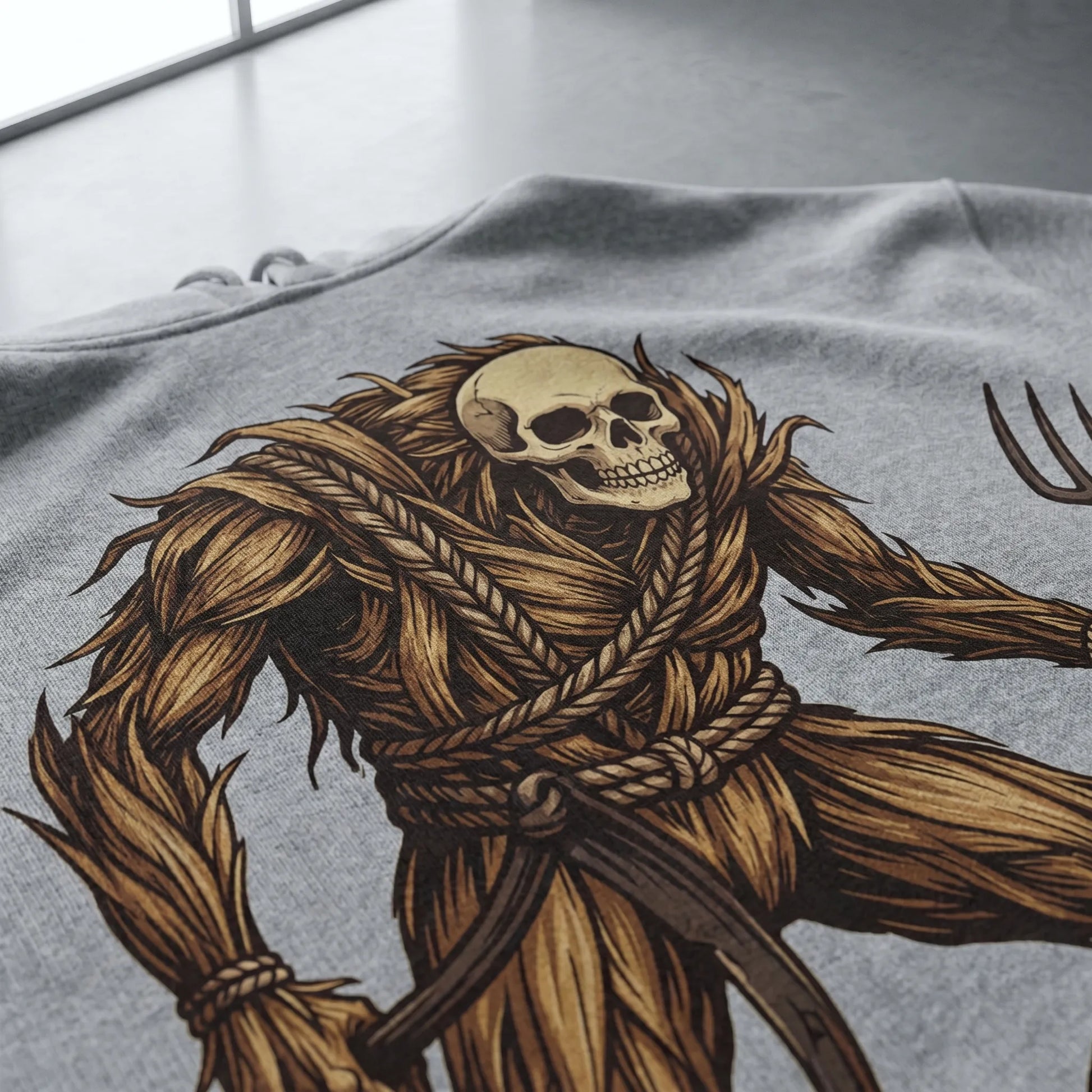 A detail shot of the soft-hand DTG print on the Only in Ohio hoodie, showing high-quality texture that won't crack with wash on this made-to-order garment.