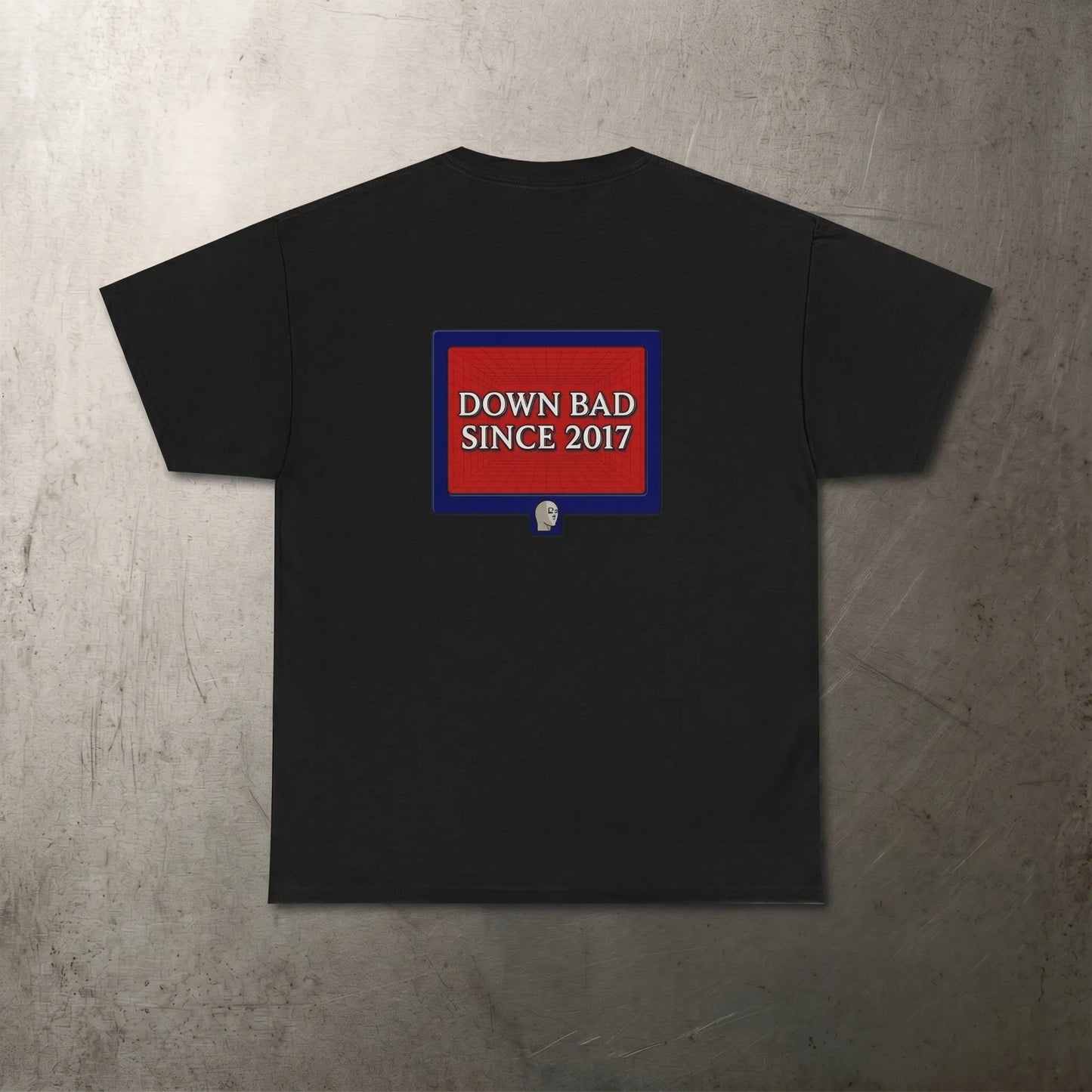 Back view of the Not Stonks Tee, a funny wsb meme and trading meme gift for stock traders with diamond hands, featuring a heavyweight cotton unisex fit.