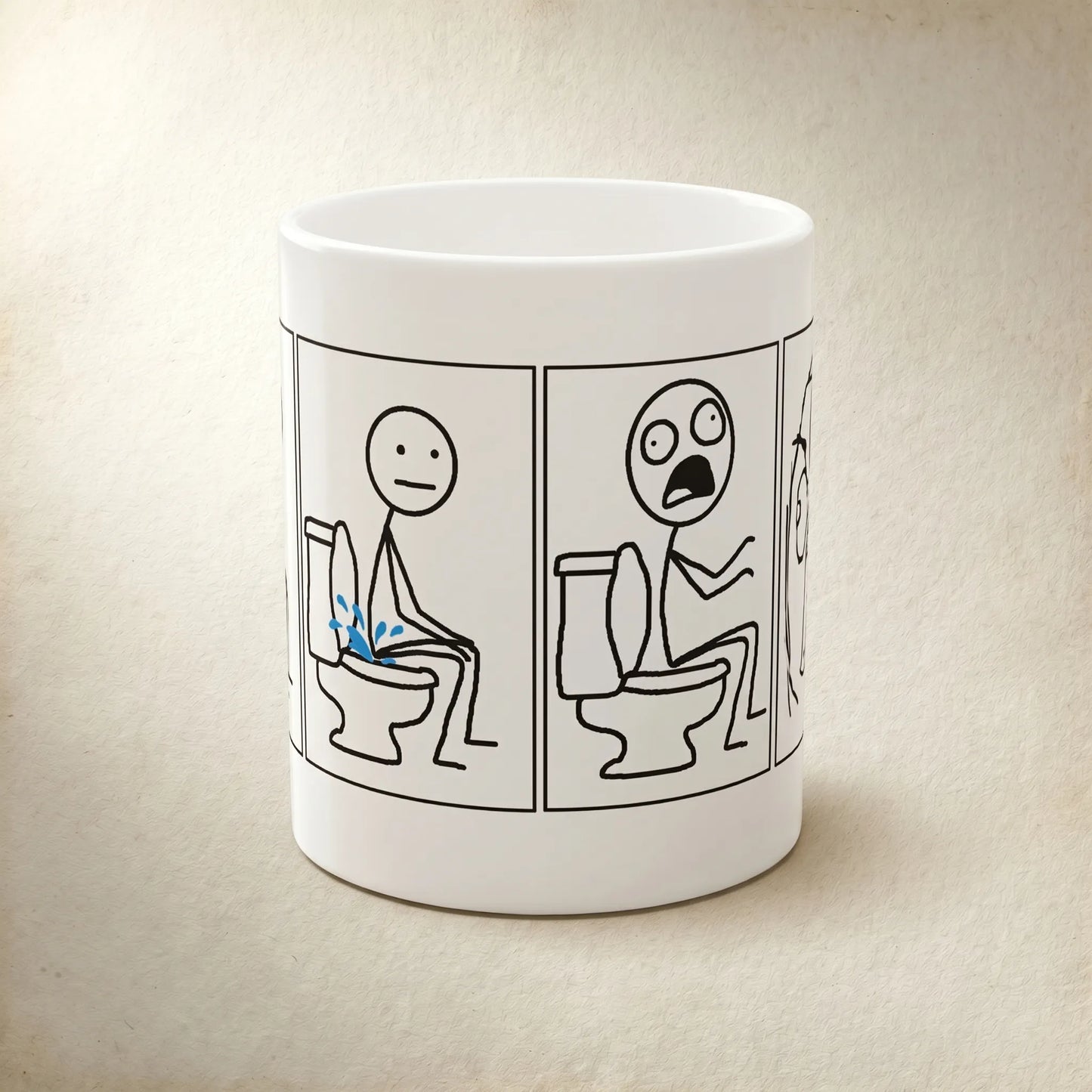 A glossy 11oz white ceramic Rage Guy mug featuring the funny FFFFUUUU 4-panel rage comic meme, an ideal old internet nostalgia gift.